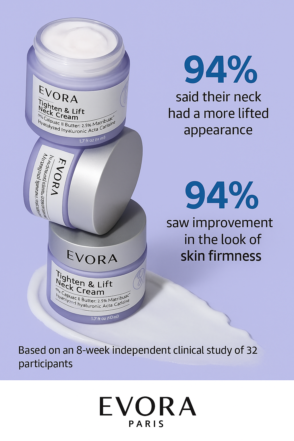 Evora Neck Skin Firming & Tightening Cream Permanent Youthful Skin In 2 Weeks (PACK OF 2)